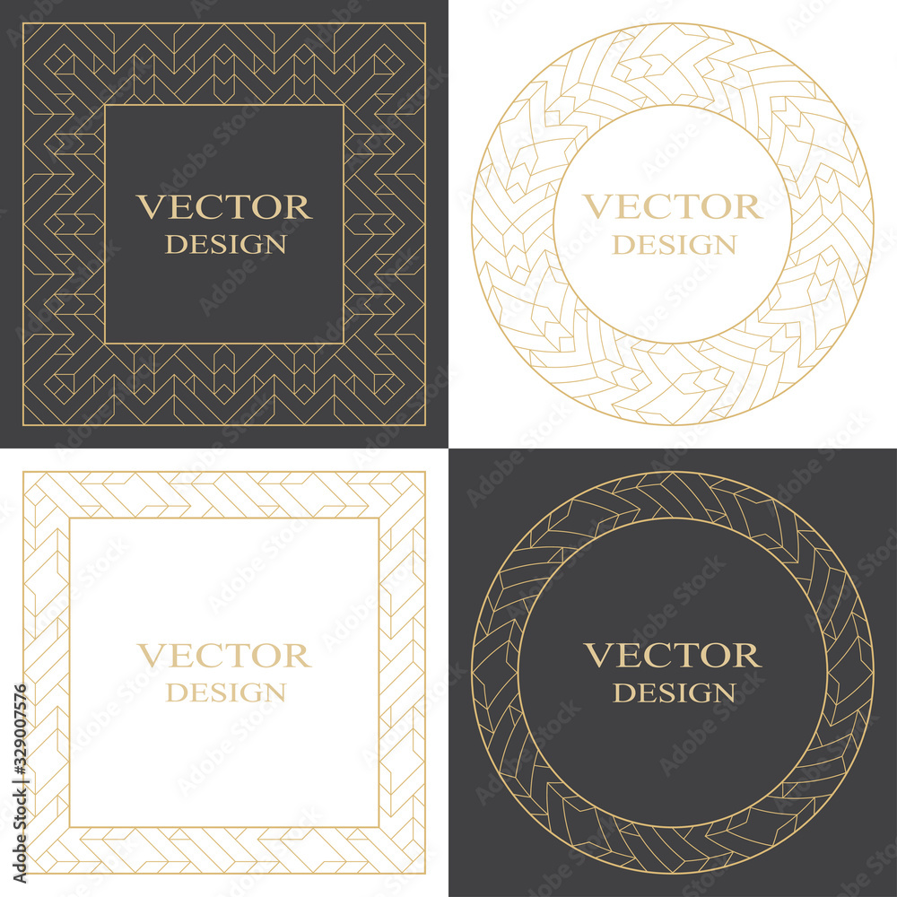 A set of circular frames with space for text. A set of circular frames with space for text.