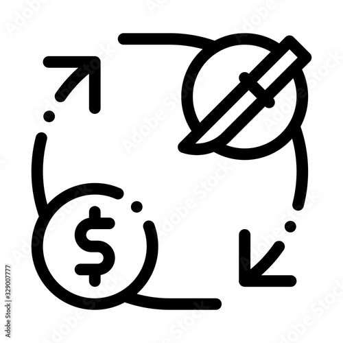 Knife Selling Icon Vector. Outline Knife Selling Sign. Isolated Contour Symbol Illustration