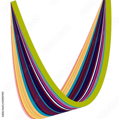 Abstract logo design object with colored wavy lines texture