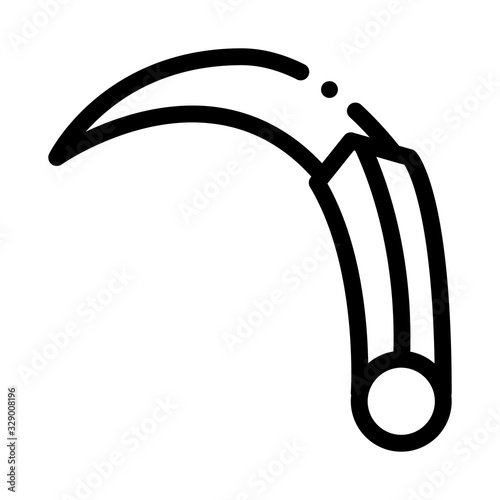 Curved Knife Icon Vector. Outline Curved Knife Sign. Isolated Contour Symbol Illustration