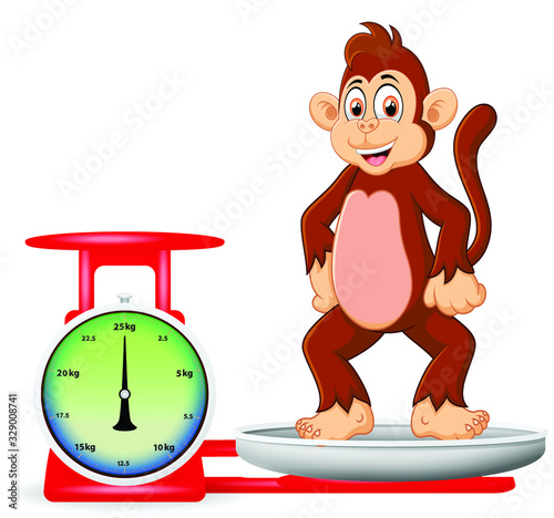 weight of monkey artwork vector illustration photo