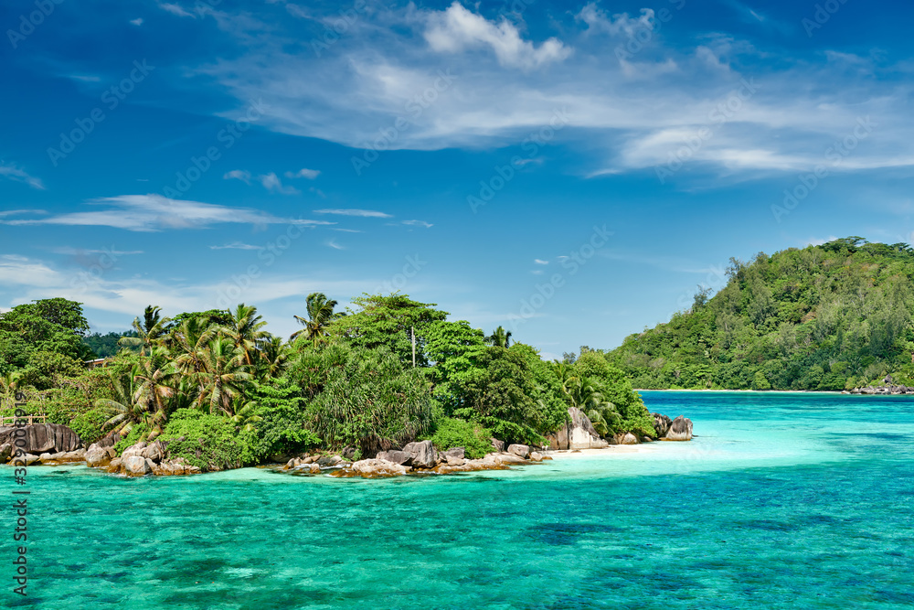 Overlook of Seychelles landscape, Mahe island Overlook of Seychelles landscape, Mahe island