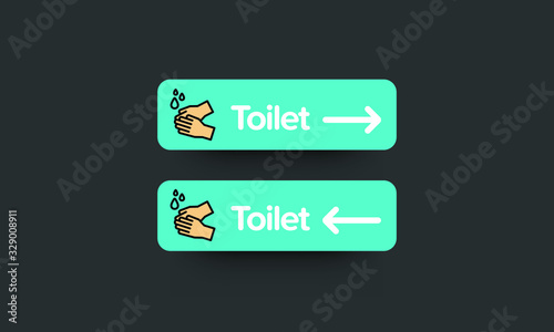 Washroom Toilet Direction Sign Board 