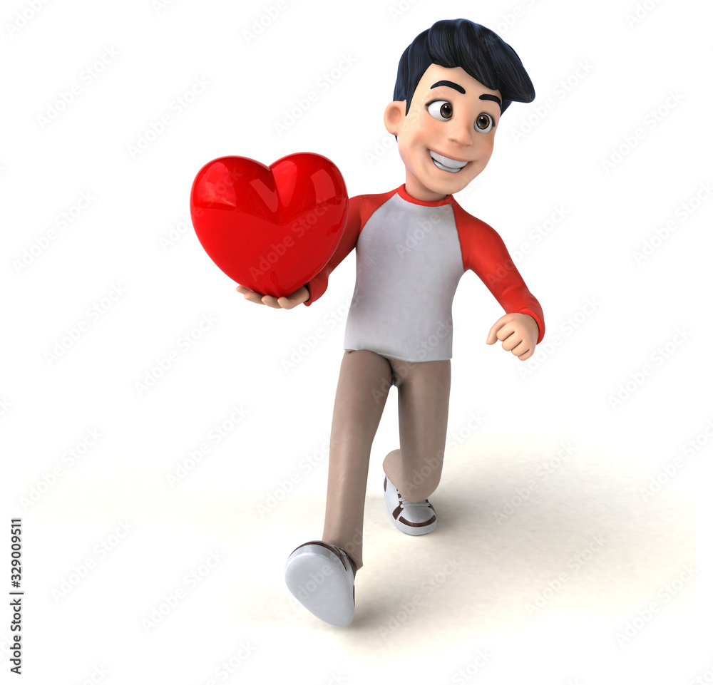 Fun 3D Asian teenager with a manga style Fun 3D Asian teenager with a manga style