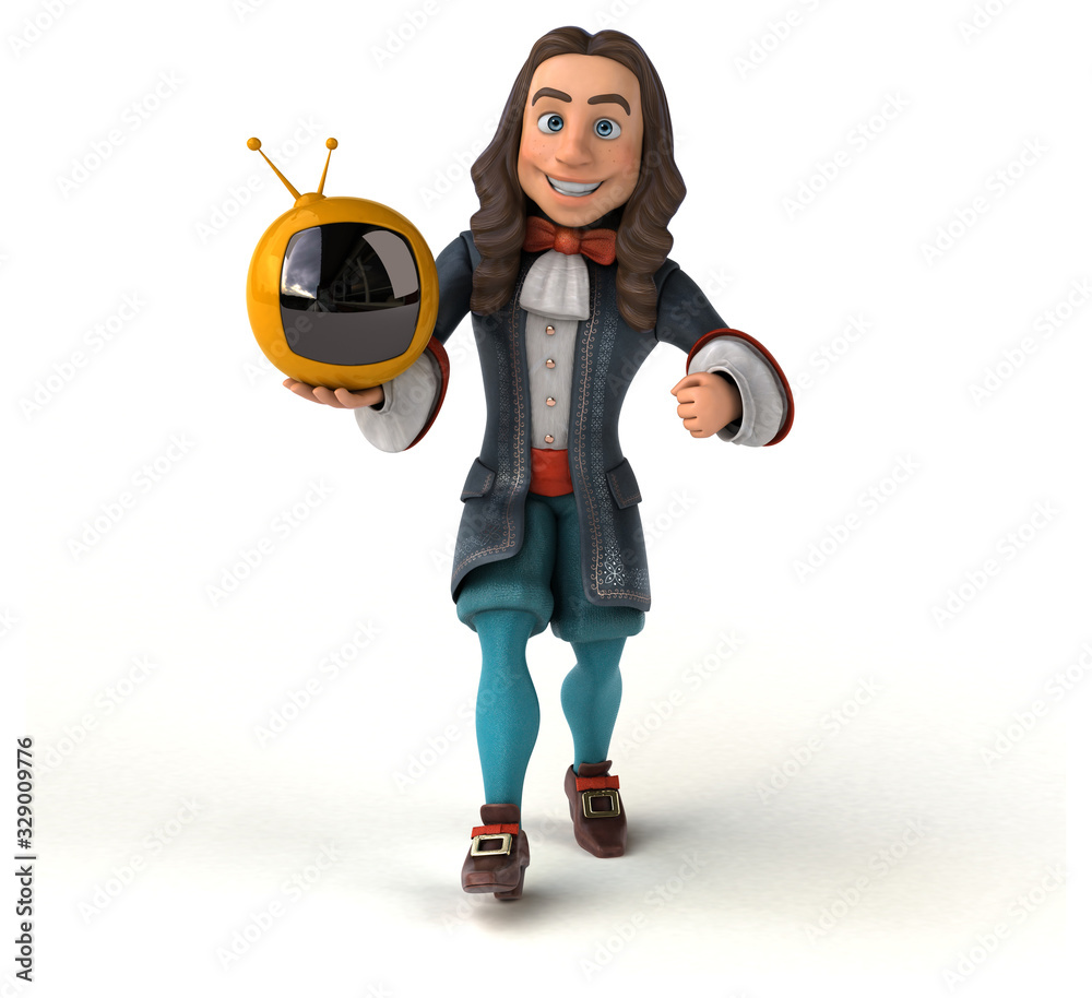 3D Illustration of a cartoon man in historical baroque costume 3D Illustration of a cartoon man in historical baroque costume