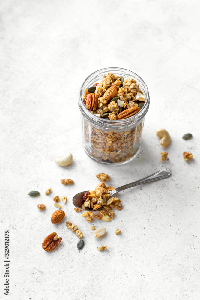 Granola in jar Granola in jar