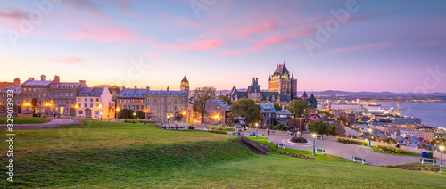 Panoramic view of Quebec City skyline in Canada photo