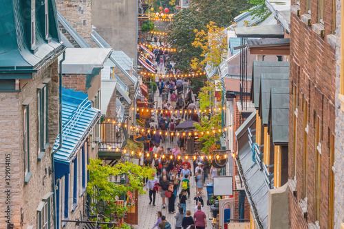 shopping street in old town Quebec City, Canada photo
