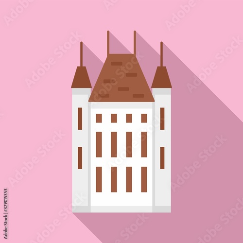 Swiss castle icon. Flat illustration of swiss castle vector icon for web design