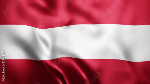  3d Rendered Realistic fabric Shiny Silky waving flag of Austria 8K Illustration Flag Background Austria National Flag