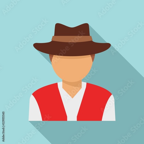 Swiss man icon. Flat illustration of swiss man vector icon for web design photo