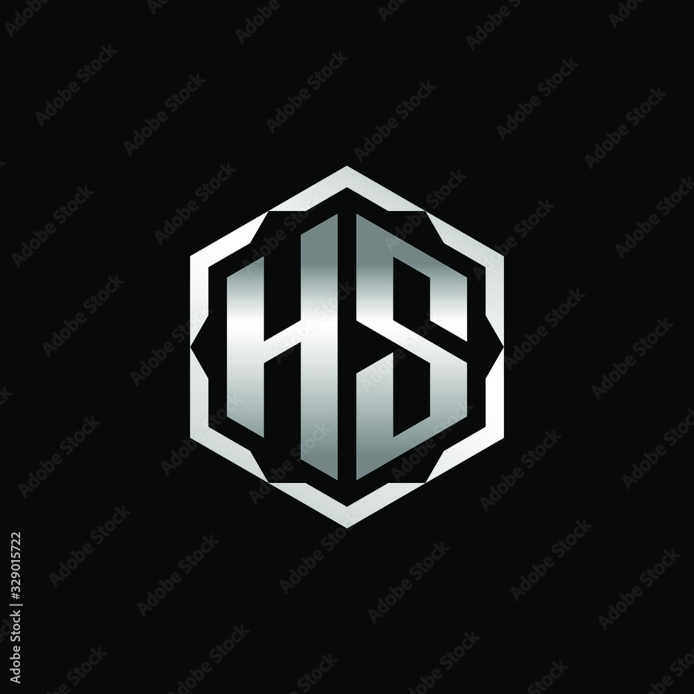 Initial Letters HS Hexagon Logo Design Initial Letters HS Hexagon Logo Design