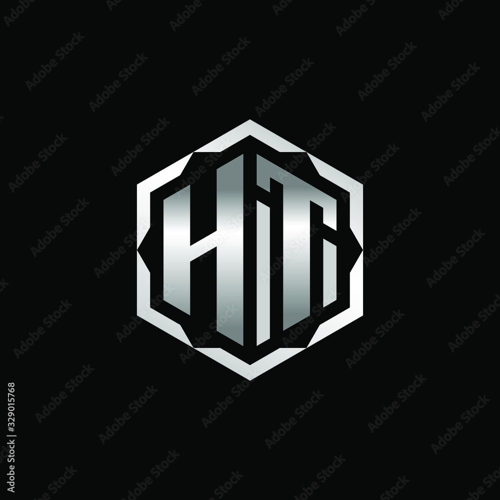 Initial Letters HT Hexagon Logo Design Initial Letters HT Hexagon Logo Design