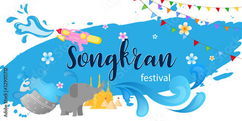 Songkran festival celebration thailand holiday background
