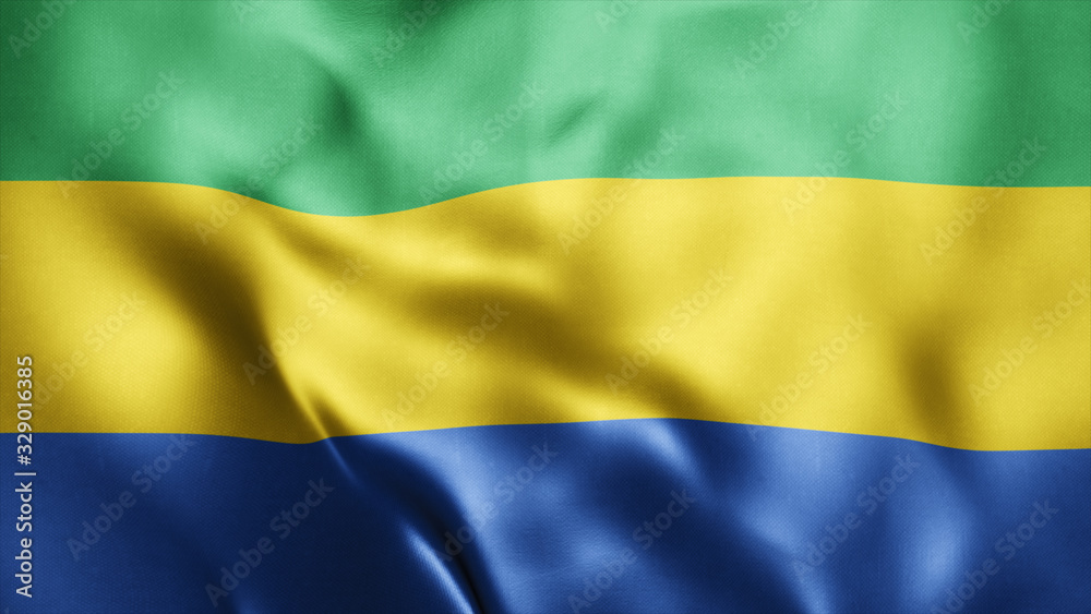 3d Rendered Realistic fabric Shiny Silky waving flag of Gabon 8K Illustration Flag Background Gabon National Fla 3d Rendered Realistic fabric Shiny Silky waving flag of Gabon 8K Illustration Flag Background Gabon National Fla