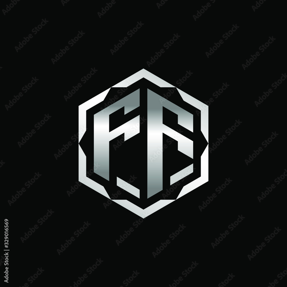 Initial Letters FF Hexagon Logo Design Initial Letters FF Hexagon Logo Design