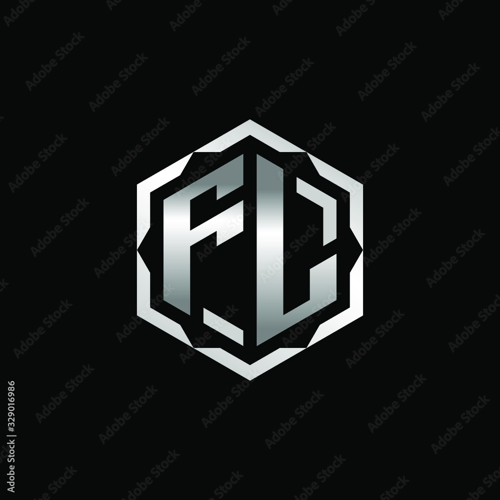 Initial Letters FL Hexagon Logo Design Initial Letters FL Hexagon Logo Design