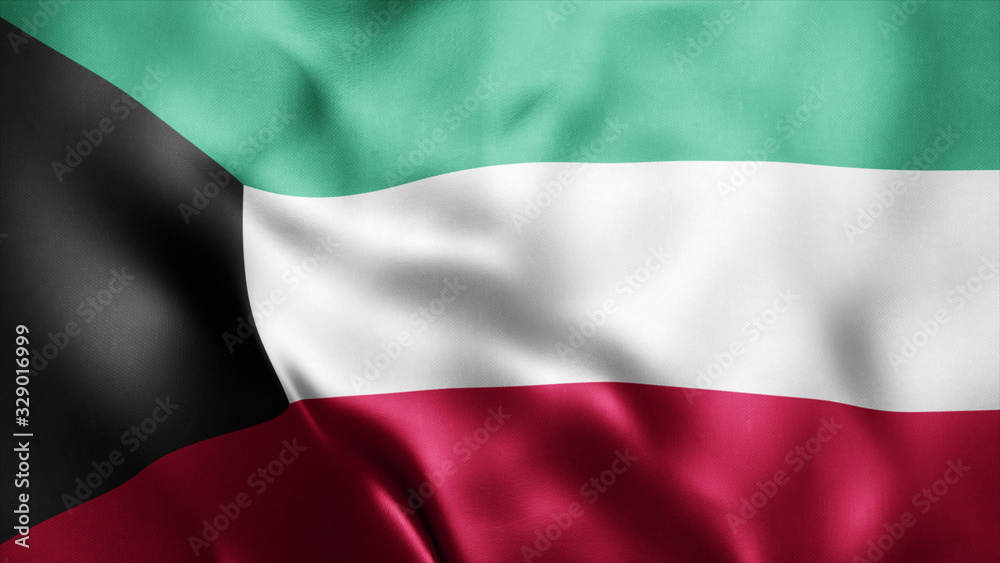 3d Rendered Realistic fabric Shiny Silky waving flag of Kuwait 8K Illustration Flag Background Kuwait National Flag 3d Rendered Realistic fabric Shiny Silky waving flag of Kuwait 8K Illustration Flag Background Kuwait National Flag