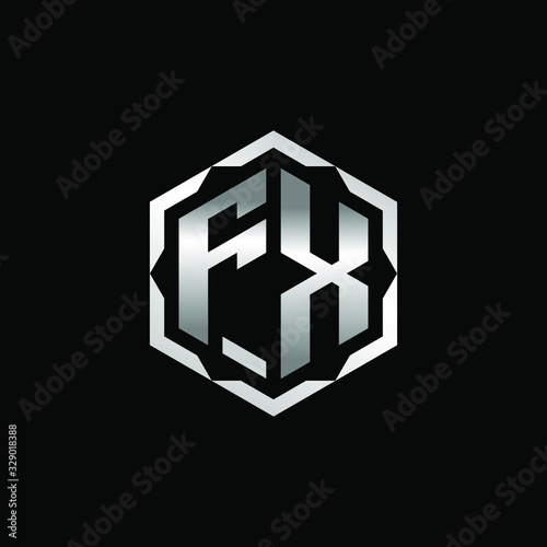 Initial Letters FX Hexagon Logo Design