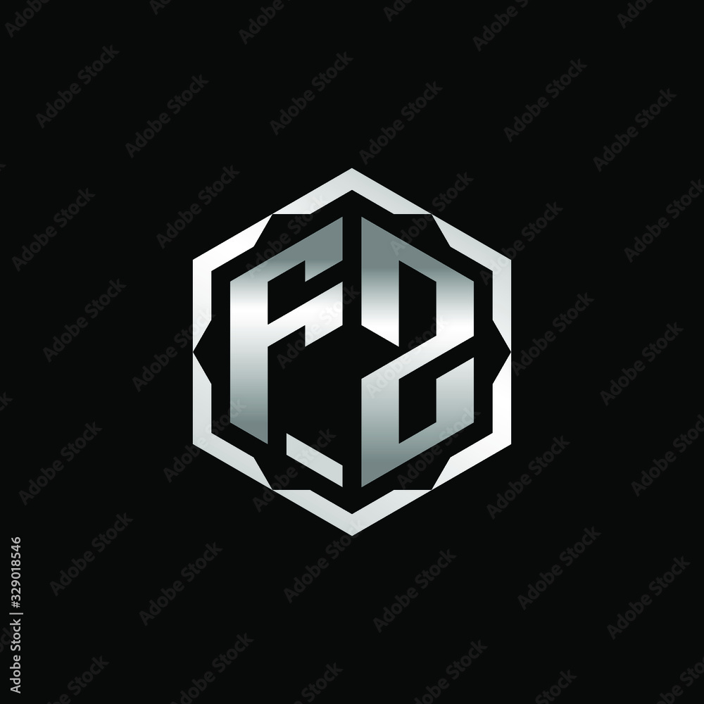 Initial Letters FZ Hexagon Logo Design Initial Letters FZ Hexagon Logo Design