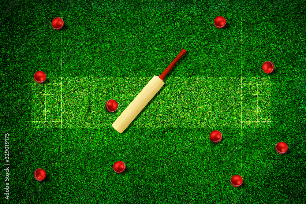 INTERNATIONAL CRICKET BACKGROUND WITH PITCH BAT AND BALL CREATIVE CONCEPT  FOR ADVERTISEMENTS IPL indian premier league world cup Stock Photo | Adobe  Stock