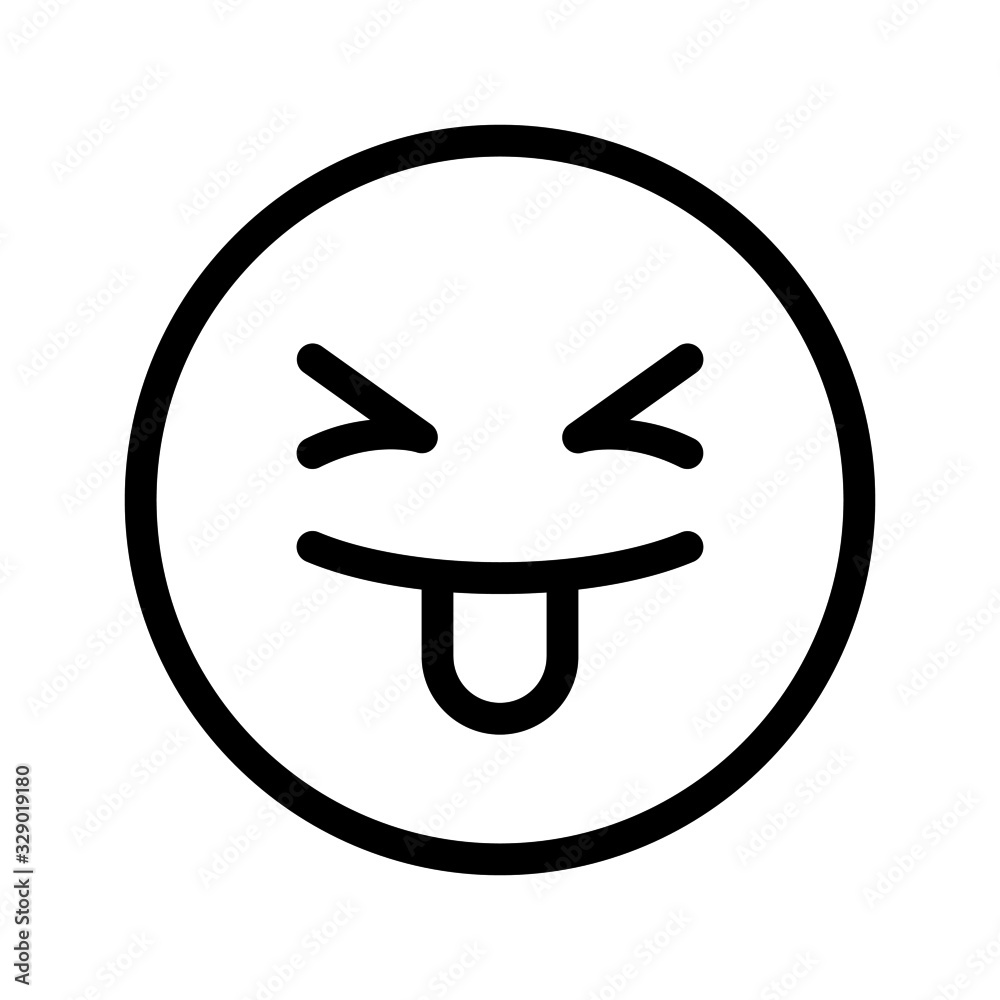 silly expression icon with outline style. Suitable for website design, logo, app and ui. silly expression icon with outline style. Suitable for website design, logo, app and ui.