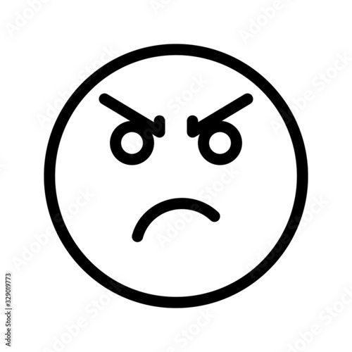 disturbed expression icon with outline style. Suitable for website design, logo, app and ui.