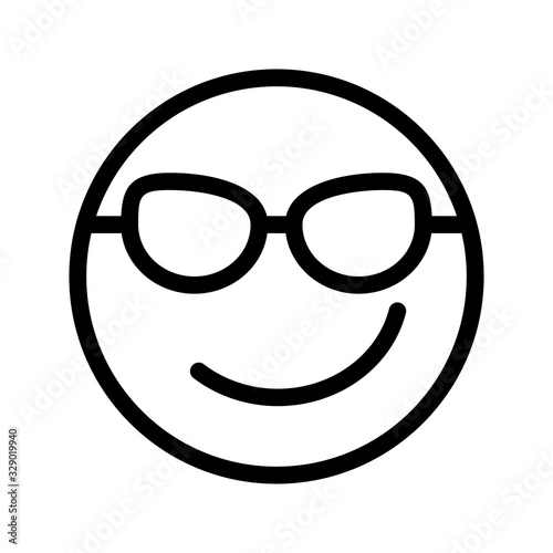 confident expression icon with outline style. Suitable for website design, logo, app and ui.