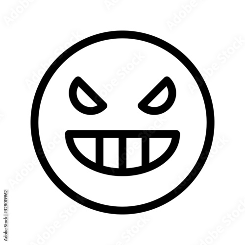 vicious expression icon with outline style. Suitable for website design, logo, app and ui.
