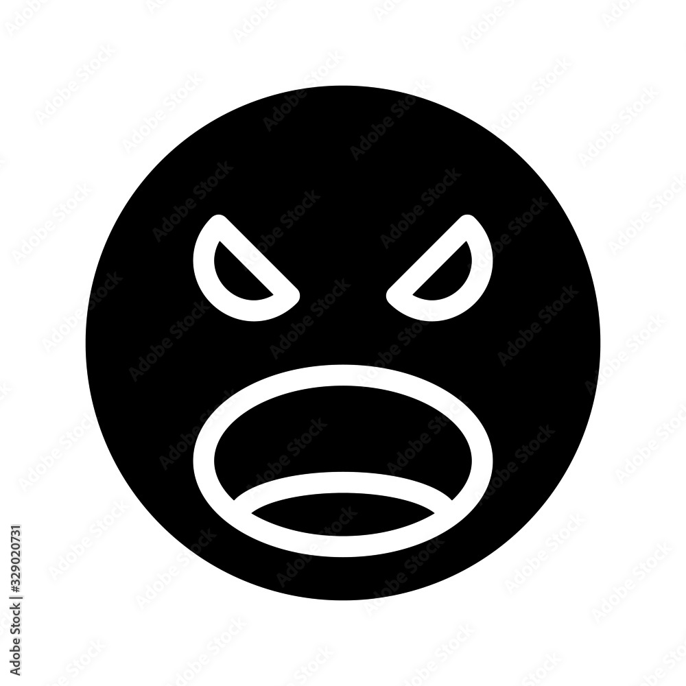 Fototapeta premium fury expression icon with glyph style. Suitable for website design, logo, app and ui.