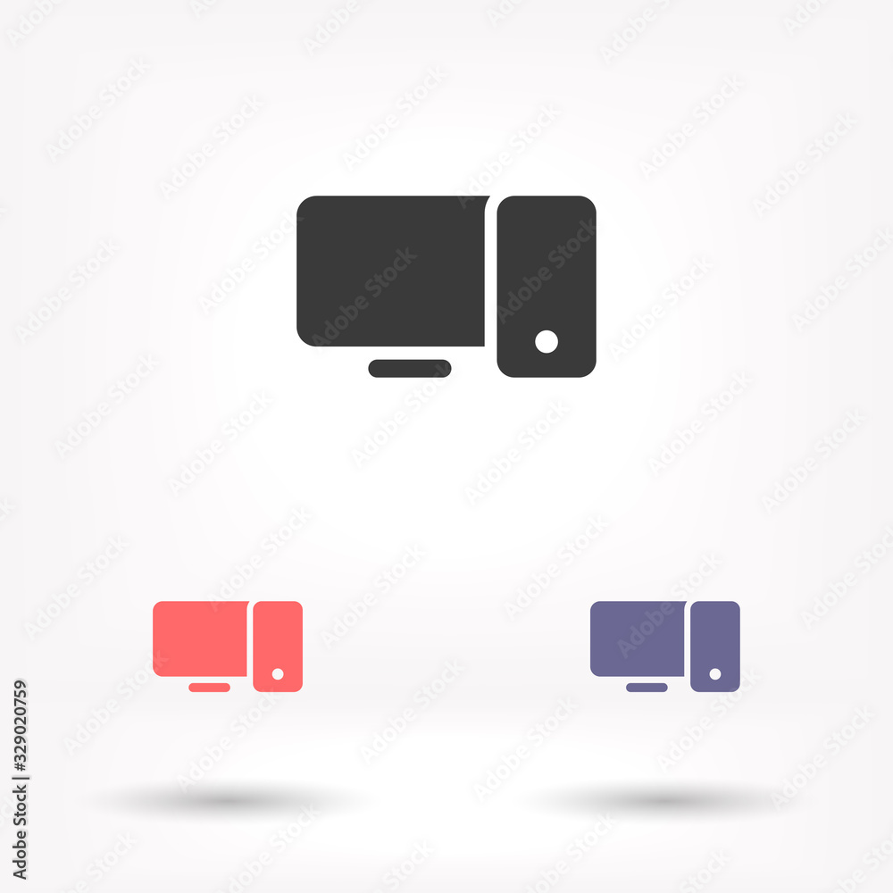 Computer vector icon , lorem ipsum Flat design