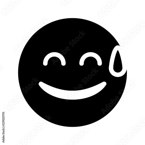 clumsy expression icon with glyph style. Suitable for website design, logo, app and ui.