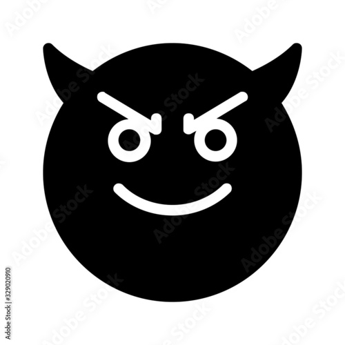 ruthless expression icon with glyph style. Suitable for website design, logo, app and ui.