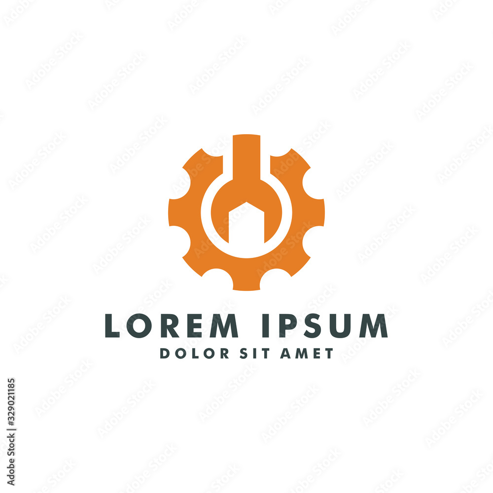 Fototapeta premium gear mechanical logo design template vector illustration