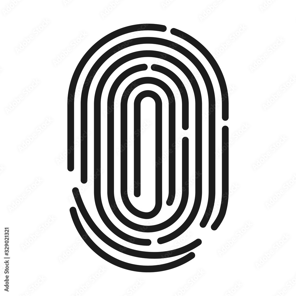 Fingerprint vector icon.Black vector icon isolated on white background fingerprint . Fingerprint vector icon.Black vector icon isolated on white background fingerprint .