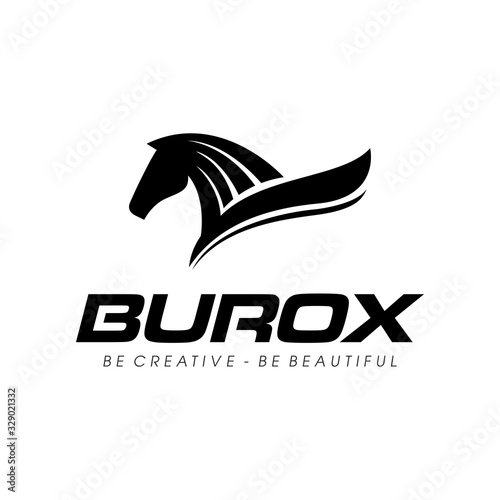 Fly Horse Logo, Black Horse, King Horse Logo Design Inspiration Vector