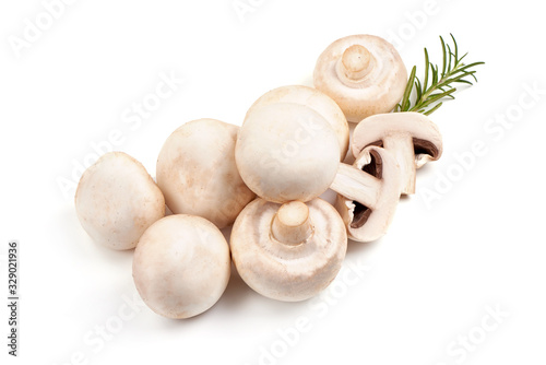 Fresh Champignon mushrooms, isolated on white background