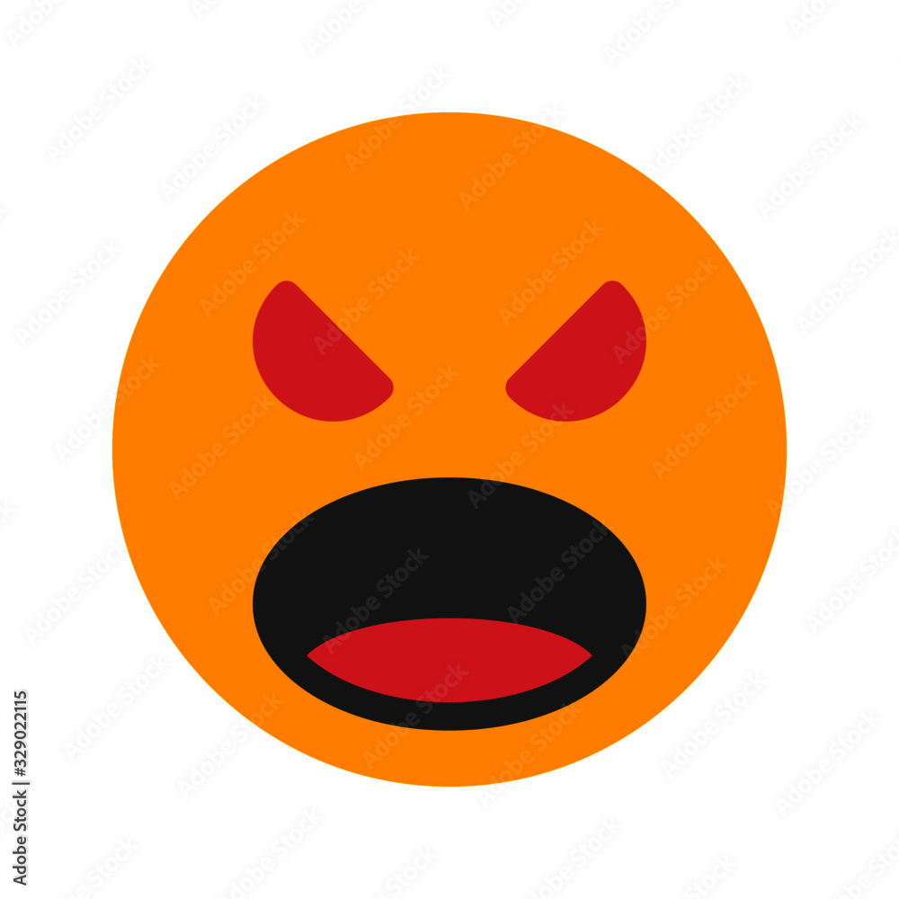 Fototapeta premium fury expression icon with flat style. Suitable for website design, logo, app and ui.