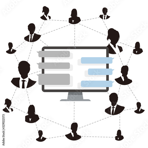 Chat comunication vector illustration pc