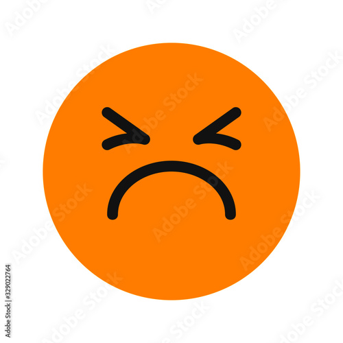 pouting expression icon with flat style. Suitable for website design, logo, app and ui.