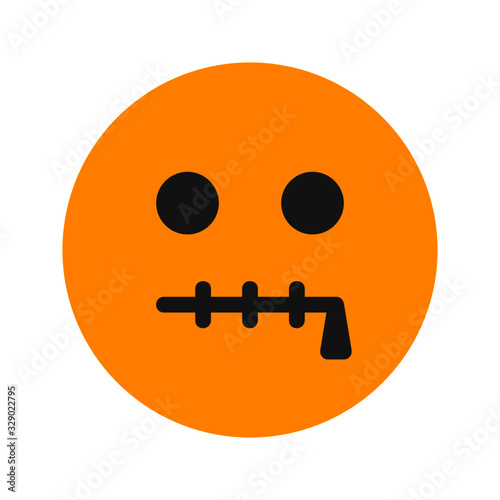 silent expression icon with flat style. Suitable for website design, logo, app and ui.