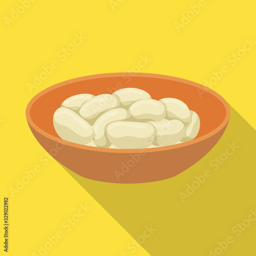 Bowl of bean vector icon.Flat vector icon isolated on white background bowl of bean.