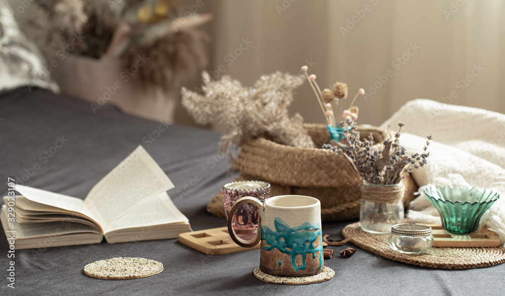 Still life in a cozy room with a beautiful Cup. Still life in a cozy room with a beautiful Cup.