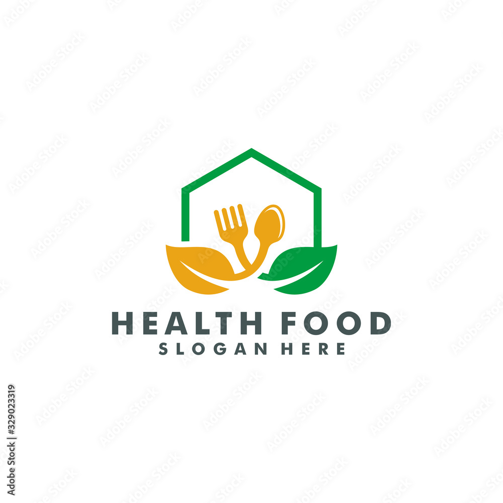 healthy food green fork and leaves natural logo icon vector template healthy food green fork and leaves natural logo icon vector template