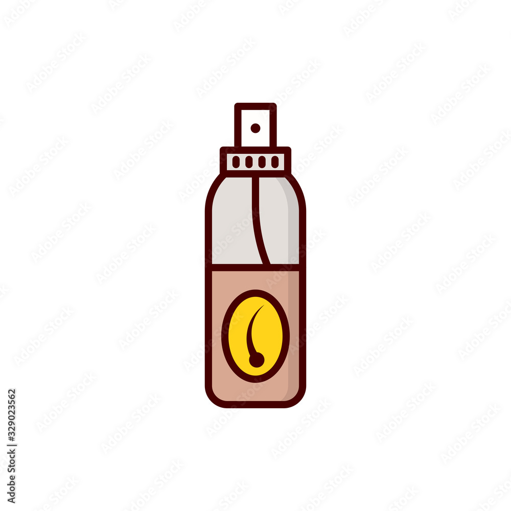 Hair Tonic Vector Filled Outline Icon style illustration. Hair Tonic Vector Filled Outline Icon style illustration.