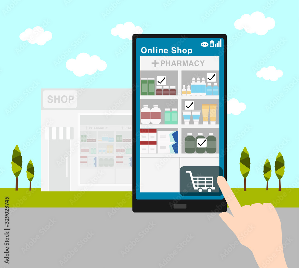 online shopping with smart phone and pharmacy online shopping with smart phone and pharmacy