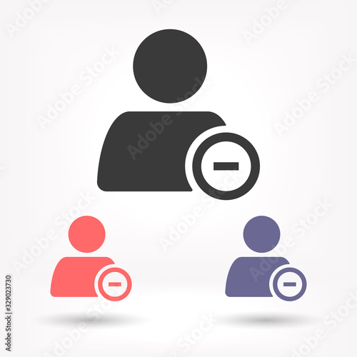 Remove a person vector icon , lorem ipsum Flat design