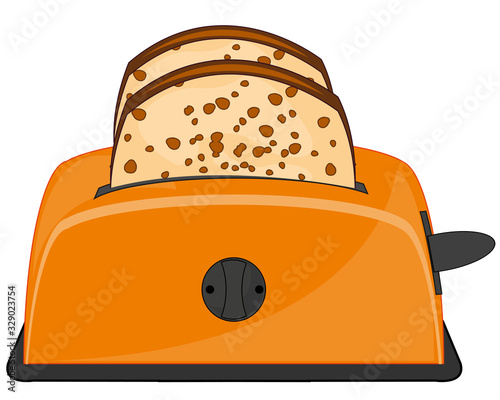 Tools for kitchen toaster on white background is insulated