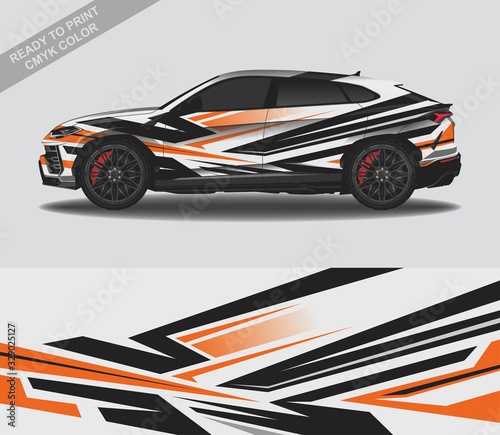 Car wrap decal design vector  custom livery race rally car vehicle sticker and tinting.