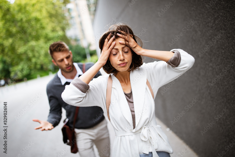 Frustrated couple arguing and having marriage problems Frustrated couple arguing and having marriage problems